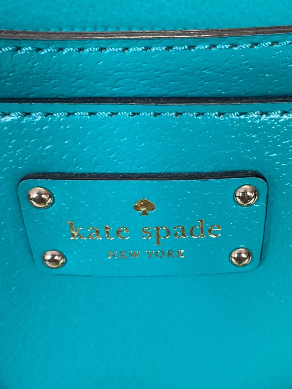 Kate Spade Satchel Leather Bag in bright Aquamarine color (NWT) - Picture 8 of 12